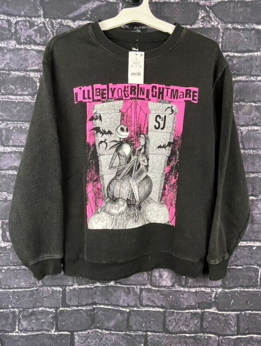 Black Graphic 'I'll Be Your Nightmare' Crewneck Sweatshirt